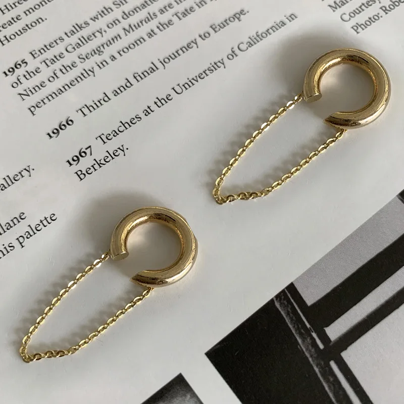 

fashion trendy jewelry gold chain non piercing earrings ear cuffs