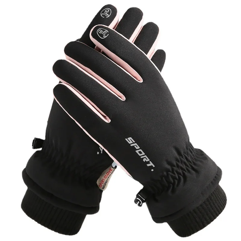 

Wholesale Winter Waterproof Windproof women men Running Cycling Ski Gloves Touchscreen Thermal Gloves, Black/pink/grey/blue