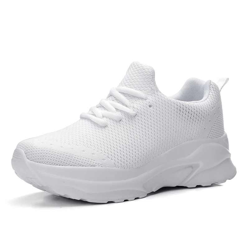 

Fashionable Casual Zapatos Fly Knit Upper EVA Thick Sole Korean White Casual Shoes Shoes Casual Walking Style Shoes