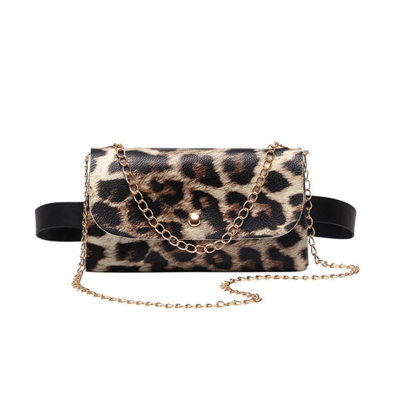 

Fashion Leather Clutch Wholesale Personalized Leopard Leather Fanny Pack For Women, As pics show