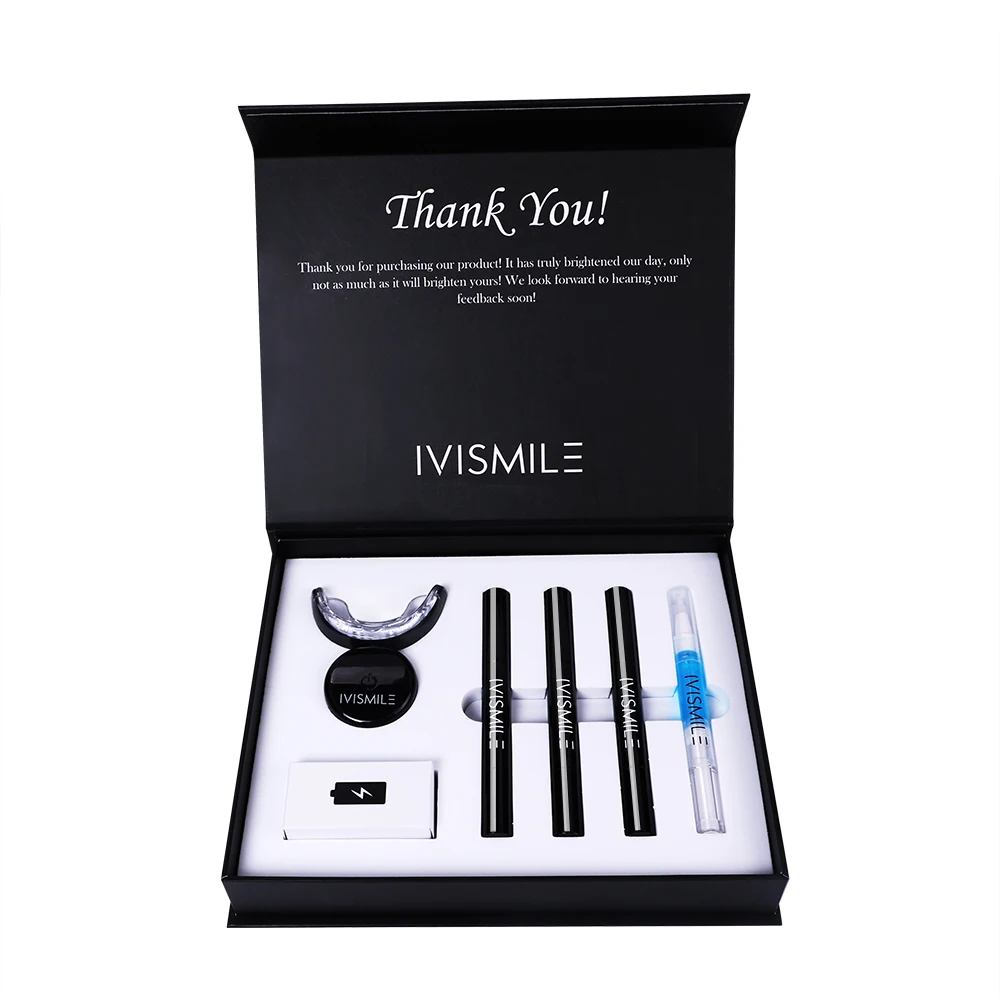 

CE Approved Dual Light Remove Stains Wireless Recharging Dental Whitening Home Kit, Black/white/customize