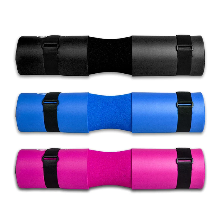 

Weightlifting Shoulder Protective Foam Barbell Pad Long Pink Neck Shoulder Barbell Squat Pad With Straps, Black/blue/red/pink