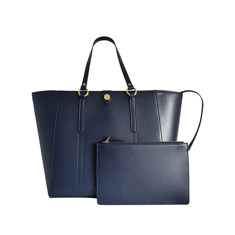 

2021 lady genuine leather Business Office Laptop Work Bag Fashion 2pcs Set Totes Bag Ladies Handbag, White