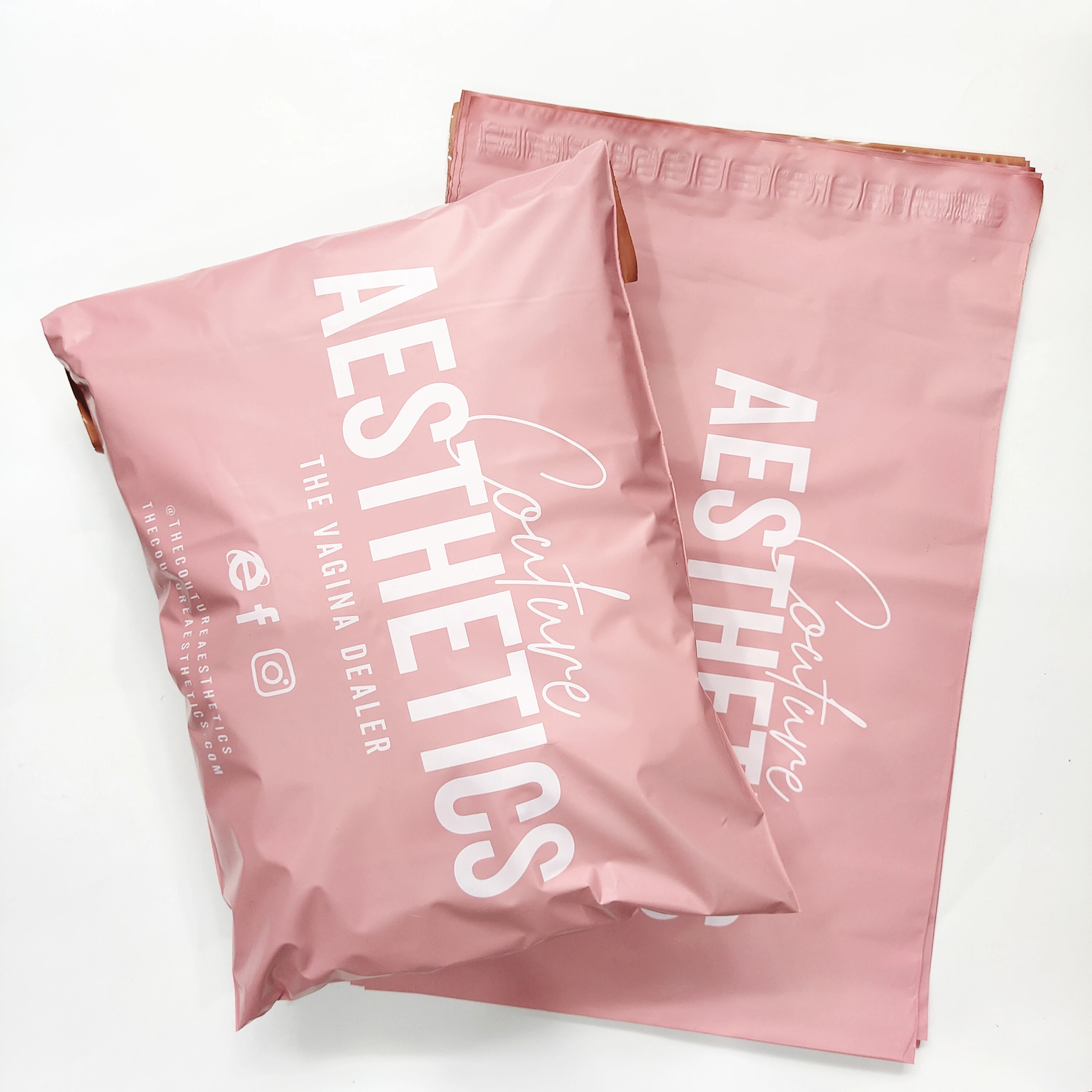 

No smell high quality waterproof shoes matte pink poly mailing bag