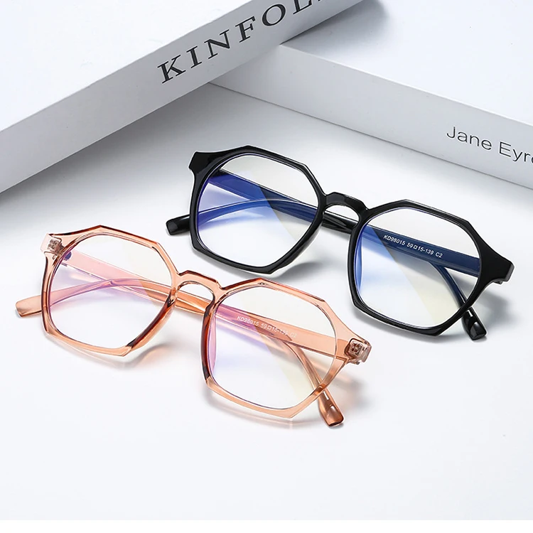 

Custom 2021 New Fashionable Irregular Round Frame Optical Blue Light Blocking Glasses