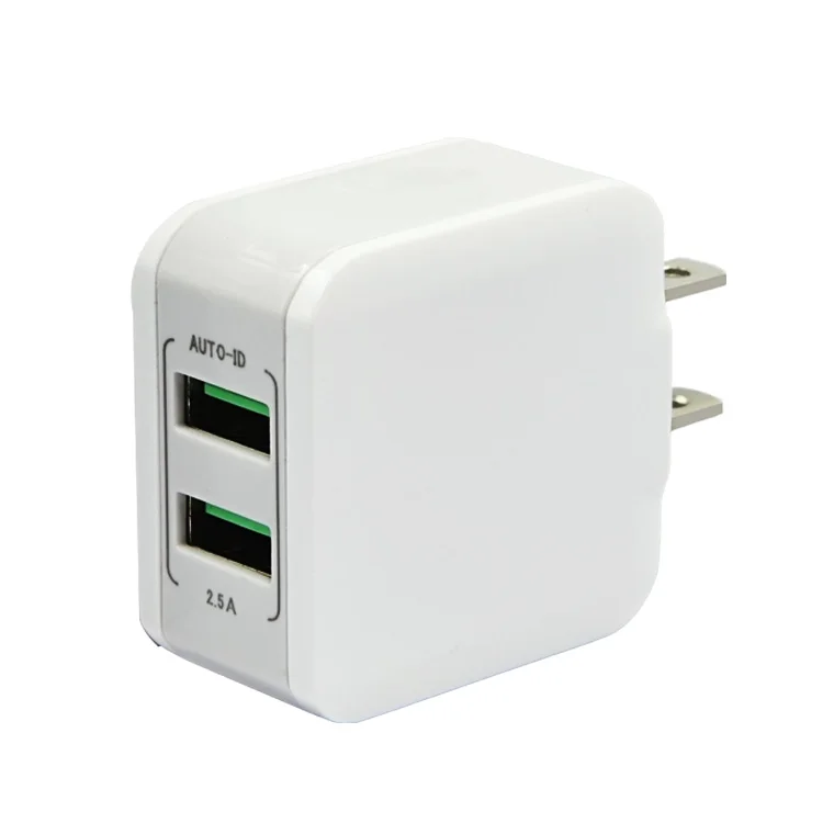 

5v 2a adaptor dual port usb wall charger power adapter ac dc 5v2a cargadores para celulares adaptateur, White