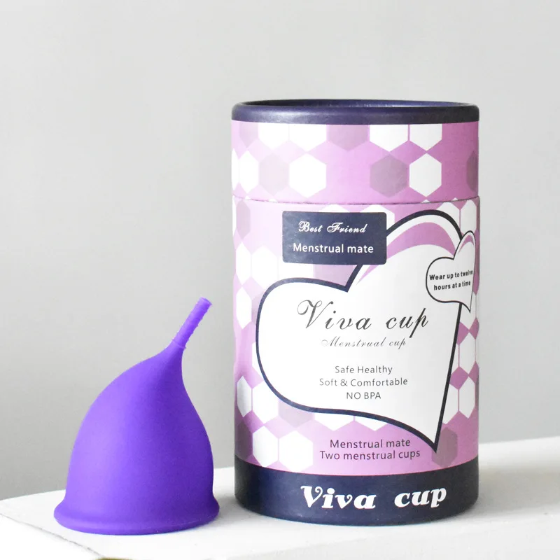 

2021 Manufacturers Wholesale Foldable Reusable Collapsible Women Period Silicone Eco Friendly Menstrual Cup, Pink/white/purple