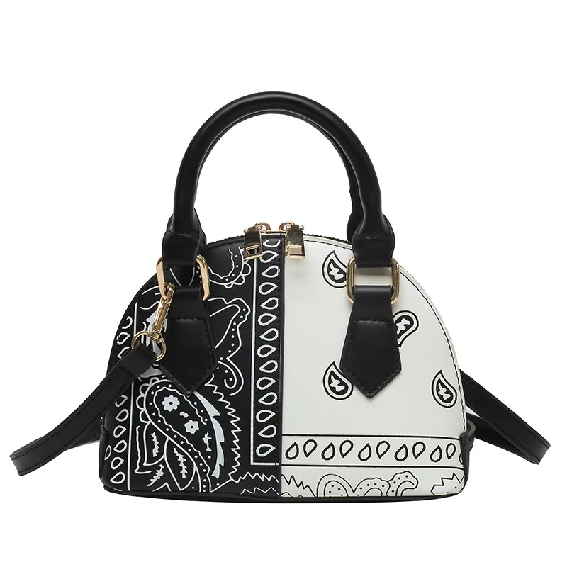

2021 Summer New Shell Bag Cashew Flower Female Handbag One-Shoulder Diagonal Color Matching Small Bag, Picture
