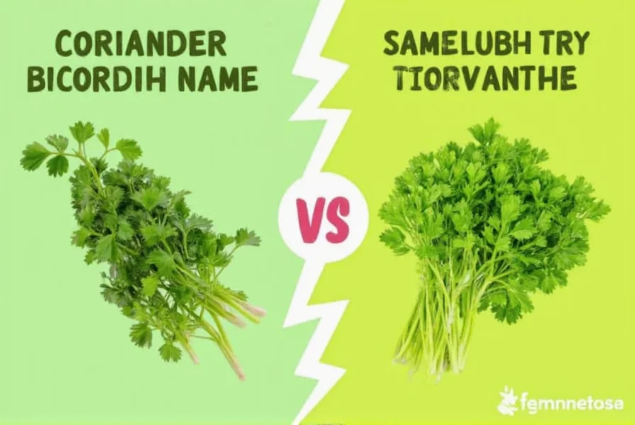 Coriander plant showing both leaves and seeds
