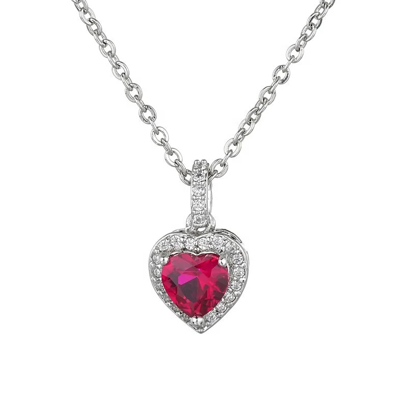 

Fashion Heart Natural Ruby Women Trendy Fine Jewelry Wedding Elegant Gift Ruby heart Pendant, Customized color