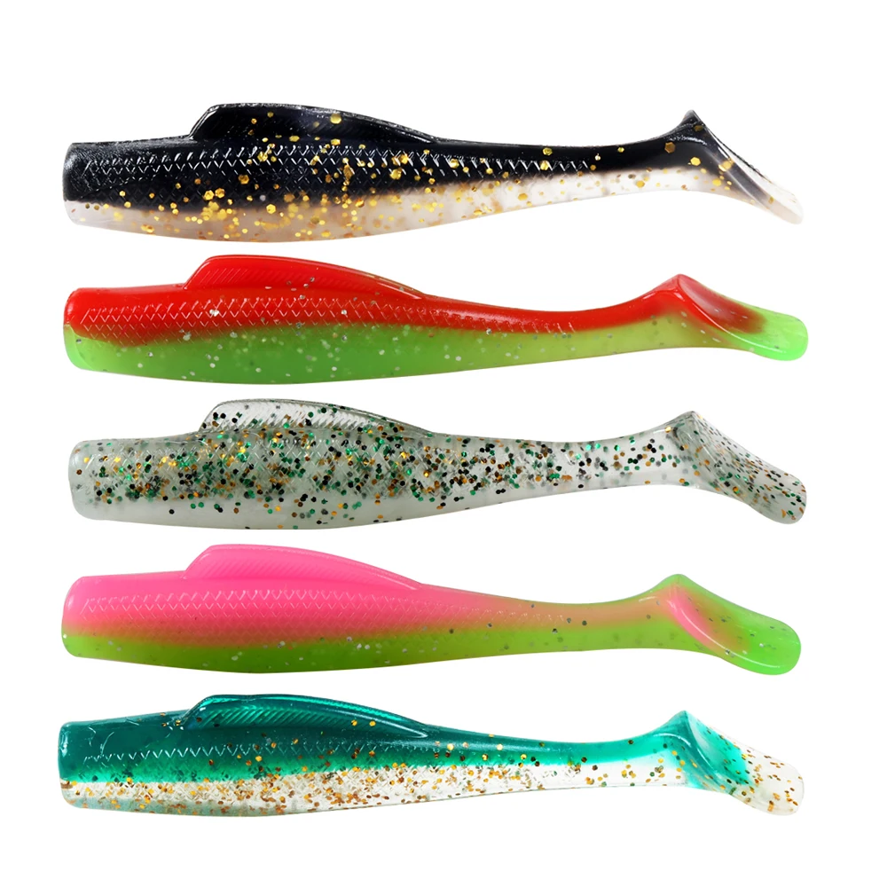 

JOHNCOO Hot Sale 8CM 5G MinnowZ TPR Soft Lure Bait Paddle Tail Soft Plastics Lures, As the picture