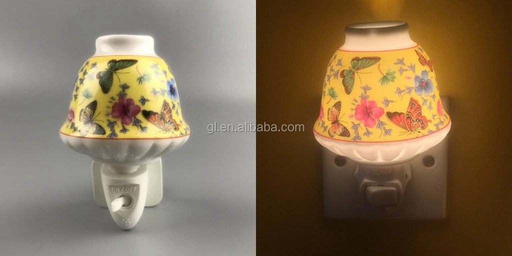 ETL CE SAA BS ceramic decoration porcelain night light with sensor and switch and bulb with 110V and 220V and 5 or 7 W