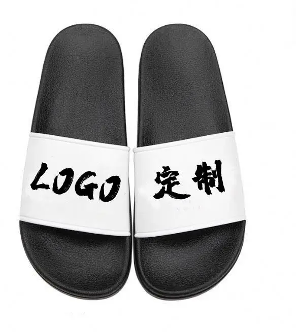 

Custom Printing Logo Pattern Black Plain Men's EVA PVC Sandals Women elmo Slides Slippers mens slide slippers, As shown