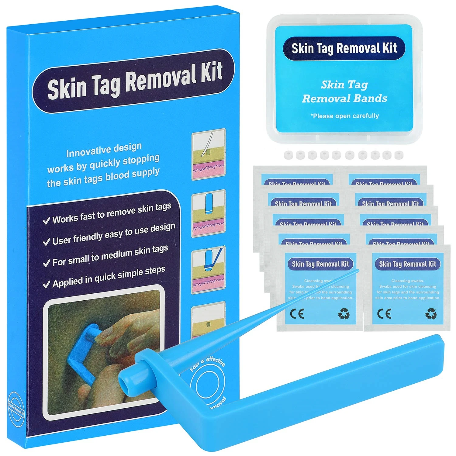 

TagBand Micro Skin Tag Remover Device for Small Skin Tags Easy Application in Minutes, Blue