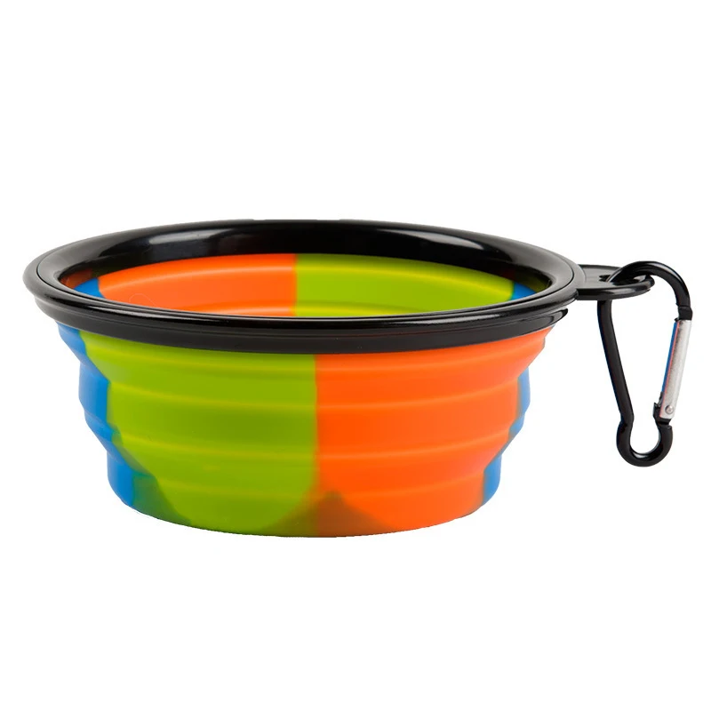 

Portable personalized Collapsable Water Bowls for Cats Dogs silicone collapsible pet bowl, Mix color