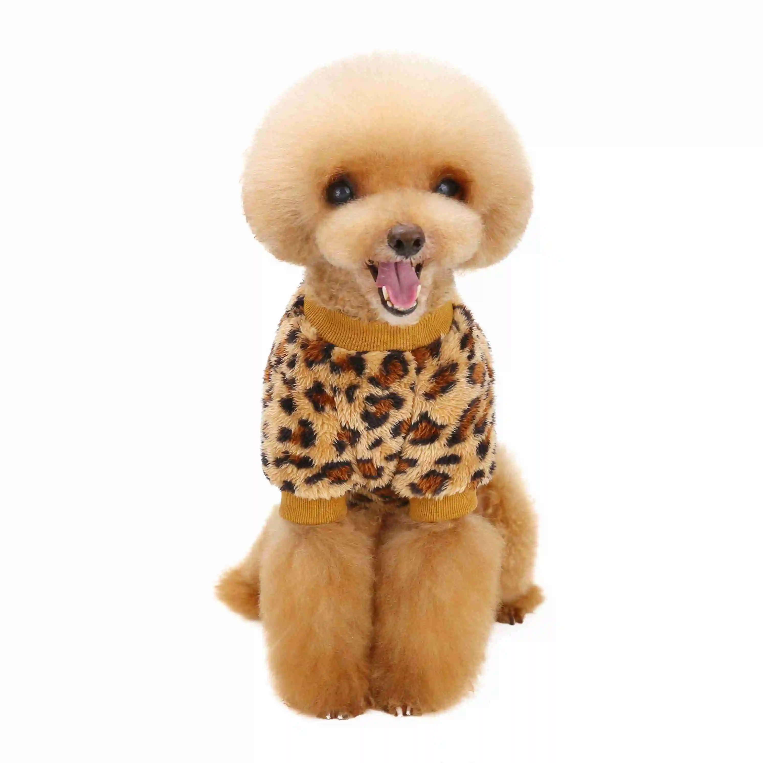 

China Pet Dog Coat Leopard Grain Knitted Fashion Dog Sweater, Brown leopard