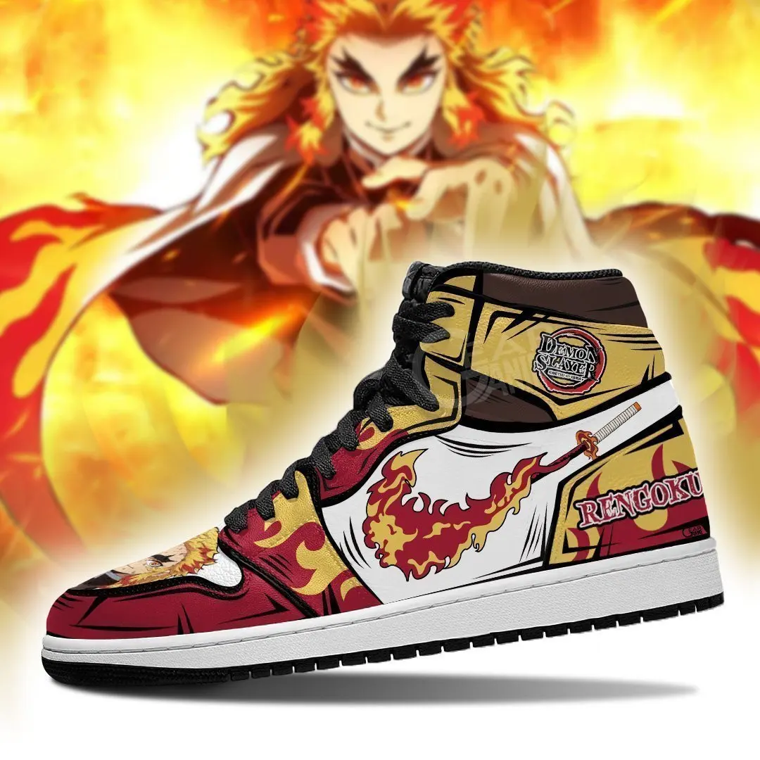 

DIY Anime Fan Sneakers rengoku fire skill demon slayer Mens Womens Basketball Shoes Custom Trainers Casual shoe