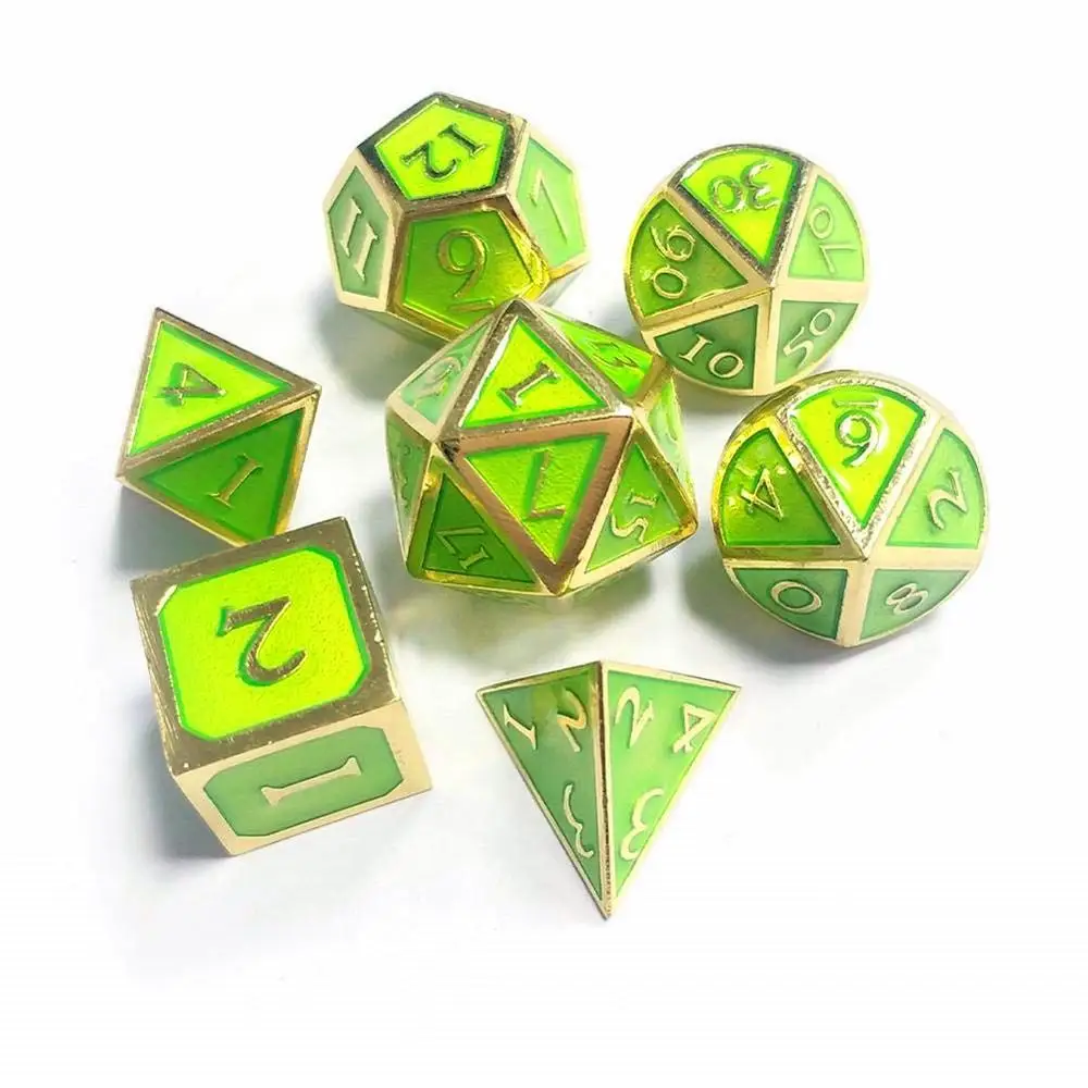 

A single color dice sharp edge special metal d6 dice, Light green