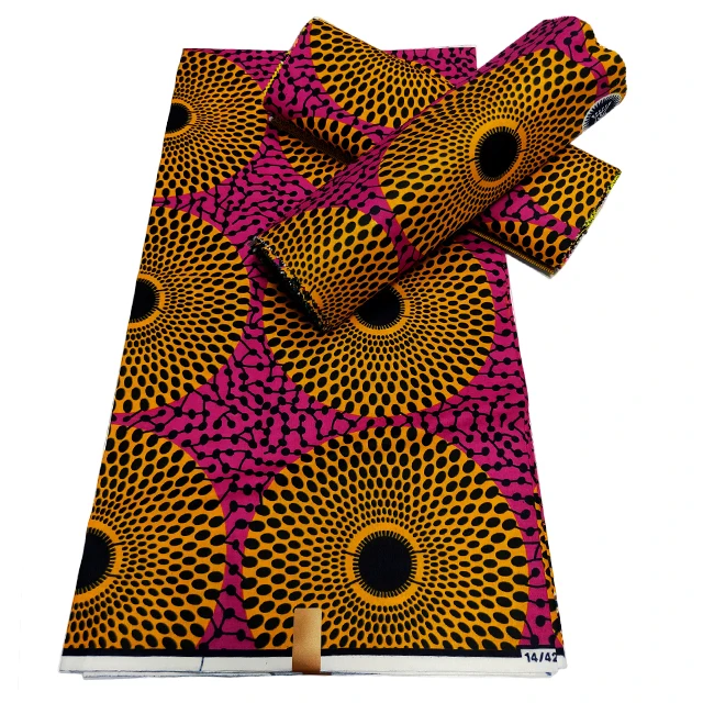 

Wholesale Real Wax Fabric 100% Cotton African 6 Yards/pcs Ankara Print Fabrics For Women Sewing Dress