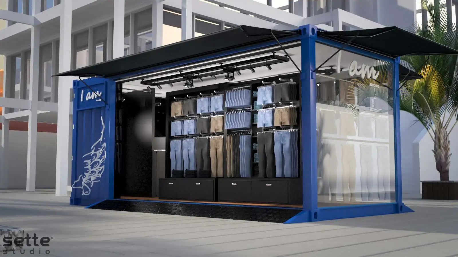 Portable Container Clothes Shop Shipping Container Clothe Shop With
