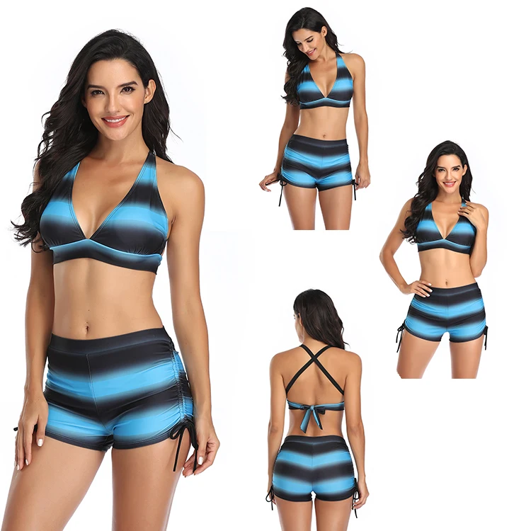 High Quality Beach Volleyball Blue Bikini Set Sexy Women Swimwear High Waist Buy Fat Women Sex