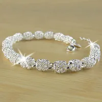 

2019 New Silver color Jewelry Hollow Out Bead Bracelet Fashion Bracelet for Women Crystal Bangles Bracelet for Christmas Gift