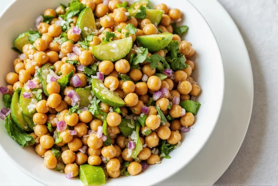 Assorted canned chickpeas on counter