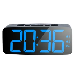 Image of LCD Screen Digital Snooze Alarm Clock Electronic Table Desk Wake Up Morning Alarm Clock