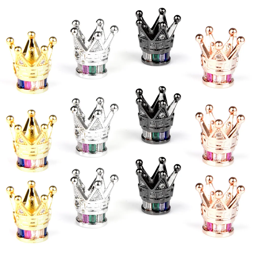 

New Arrival Luxury Jewelry Accessories Cubic Zircon Pave King Crown Beads Bracelet Charms