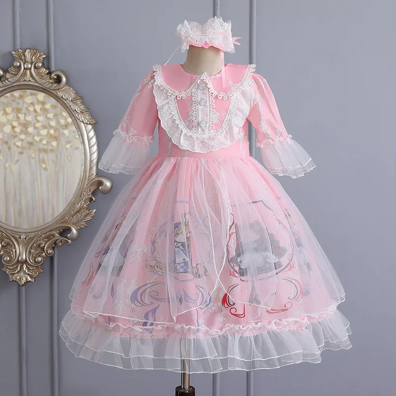 

Good Quality White Performance Birthday Party Princess Dresses Children Casual Puff Sleeve Flowers Clothing Kids Girl Dress