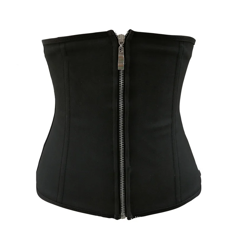 

Abdomen waist belt waist protection corset neoprene waist line buckle zip 2-in-1 black corset