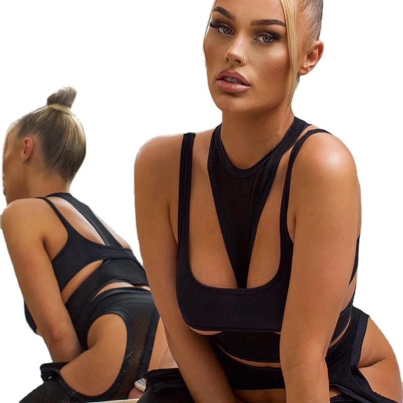 

Latest new design Wholesale Women's Tank Tops Ployester Solid Crop Top Sexy Backless Breathable Tank Tops, Picture shows