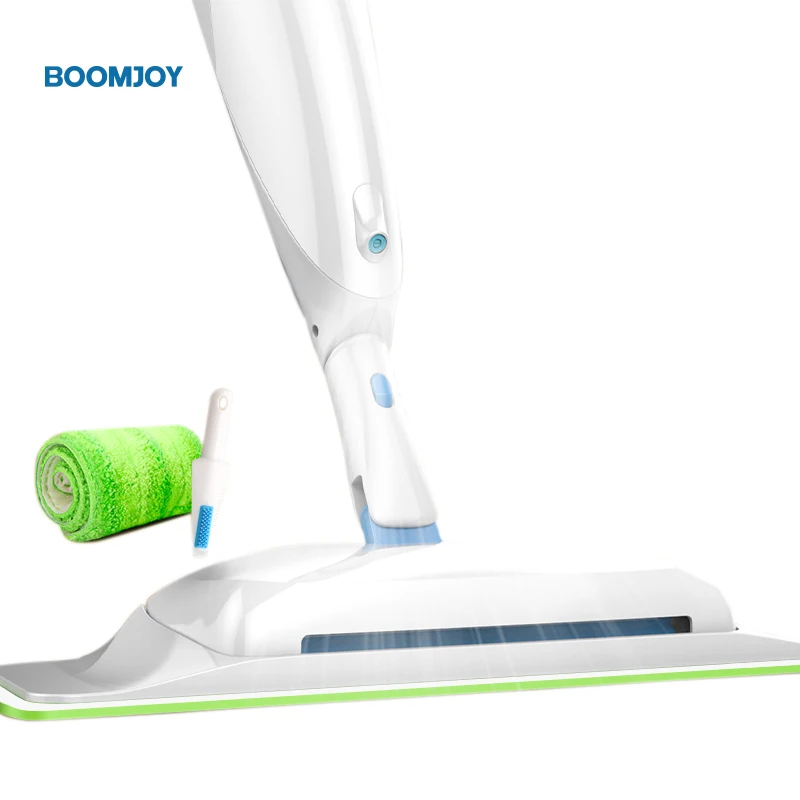 

BOOMJOY 2 in 1 microfiber floor healthy cleaning spray lazy mop 360 magic clever flat mop set with house, White+blue