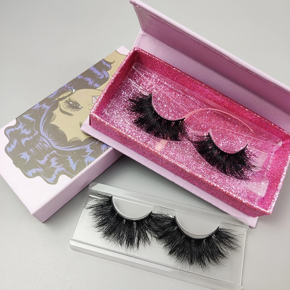 

Own Brand mink eyelash 100% real siberian lashes 25mm lashes wholesale eyelashes 25 mm 3d mink eyelash with magnetic box, Custom color