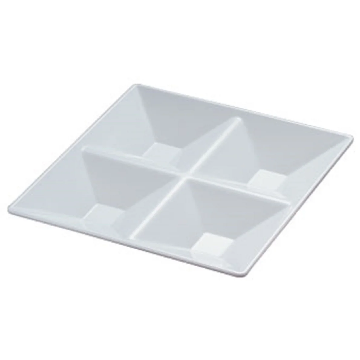 

Kitchen Dessert 100% melamine white square divided plate diet four divider plate dish
