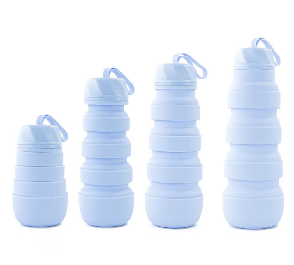 

Wholesale Sport Outdoor Private Label BPA Free Collapsible Water Bottle Silicone Folding Water Bottle, Customized color