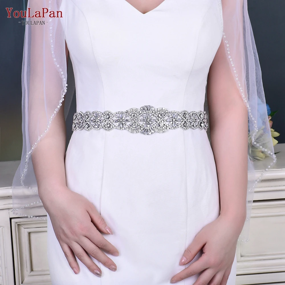 

YouLaPan S161B Luxury Wedding Accessories for Dress Pearls belt for wedding dress Rhinestone Bridal Sash Belt