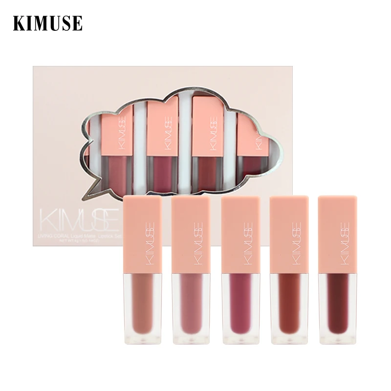 

KIMUSE 5PCS/Sets Matte Liquid Lipstick Makeup Nude Long Lasting Waterproof Lip Gioss Lip Makeup