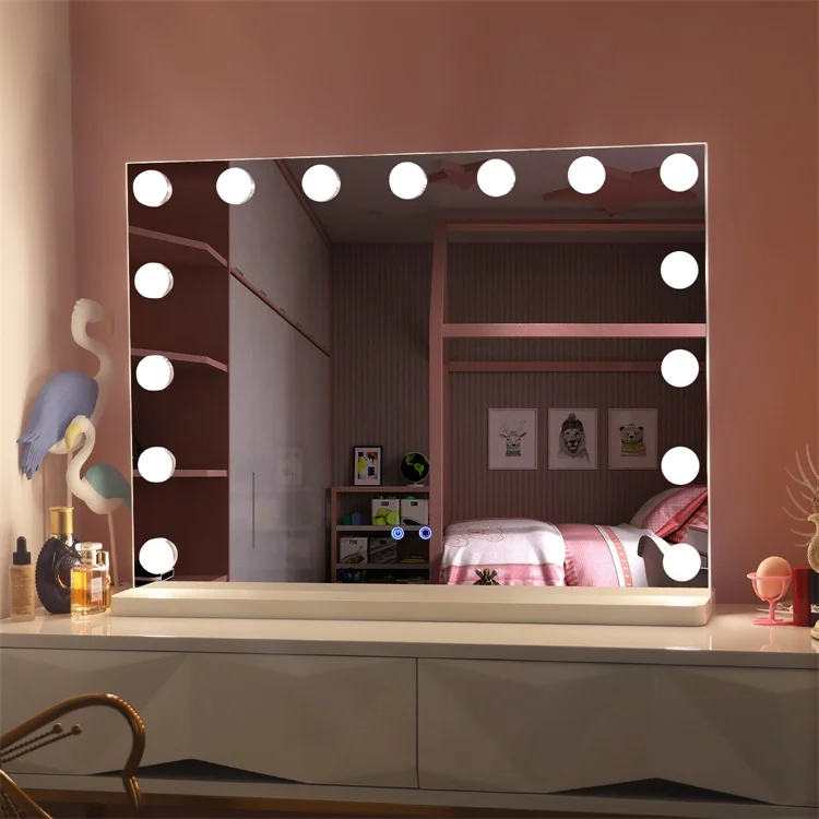 

Table vanity hollywood led lighted dressing room mirror 15pcs bulbs