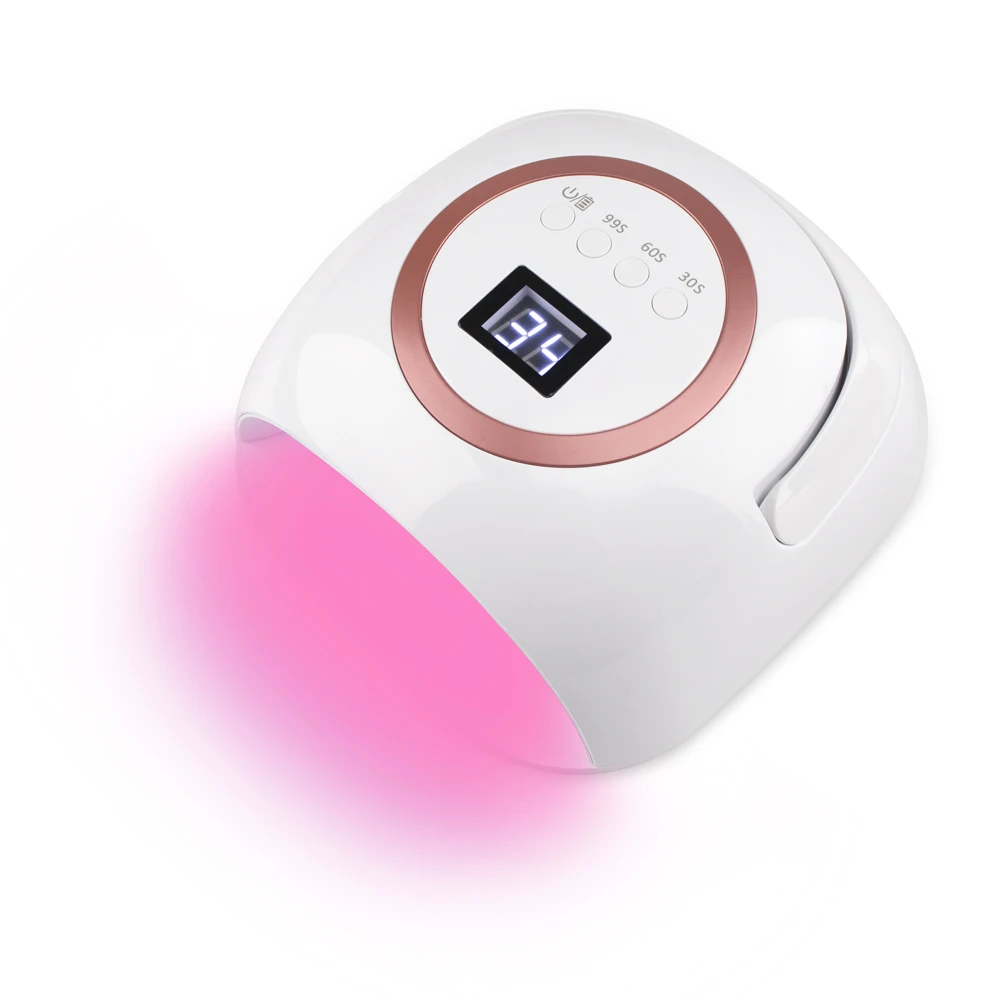 

2020 Misbeauty new arrival pink light 72 w cordless rechargeable drying nail polish LED UV lamp with Customize private LOGO