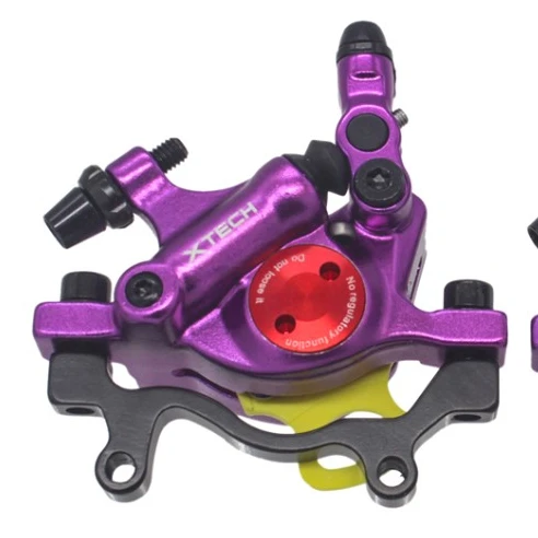 

ZOOM XTECH HB100 MTB Line Pulling Hydraulic Disc Brake Calipers rotors 120/140 for M365 Electric Scooter, Blue black red purple