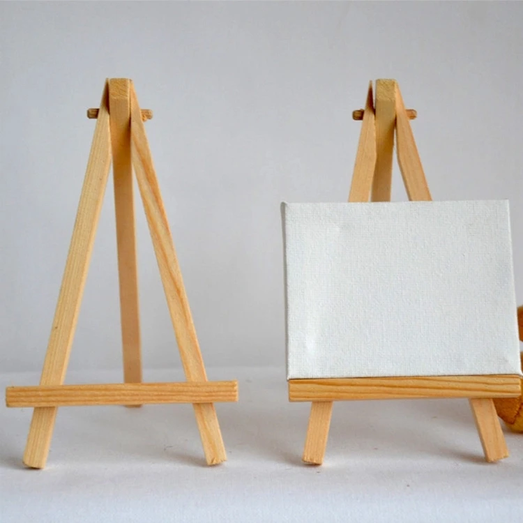 New Product 6.25inch Mini Canvas Solid Wood Line Display Easel Stand