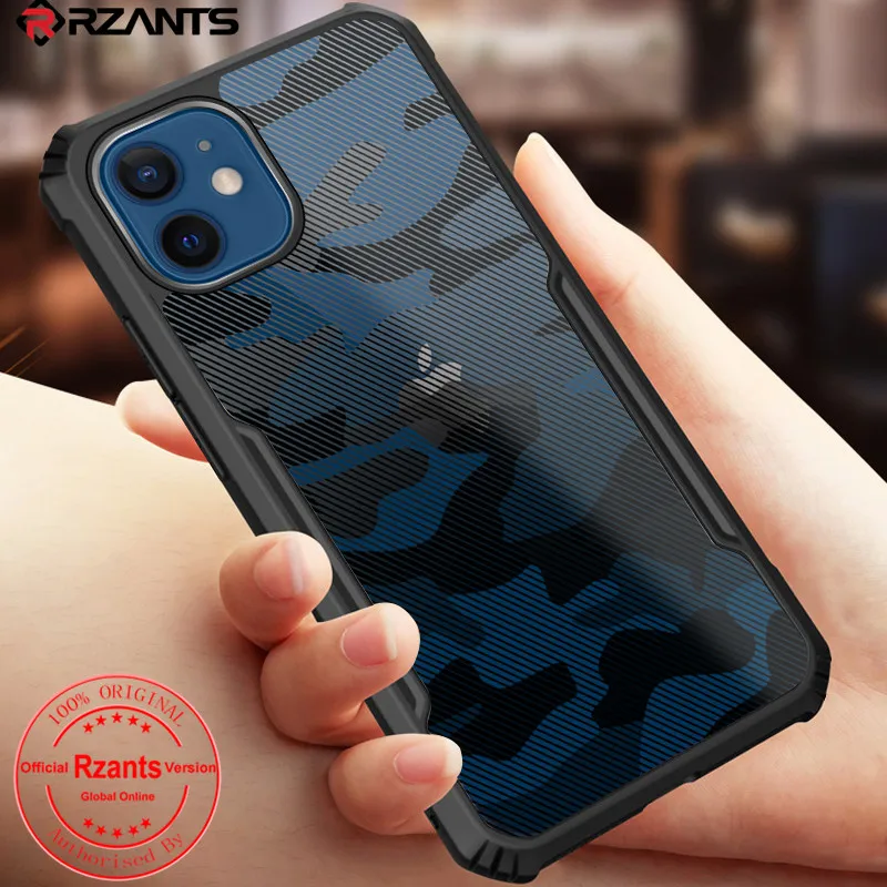 

Rzants For iPhone 12 mini 12 12 Pro 12 Pro Max Case Hard [Camouflage Beetle] Hybrid Shockproof Slim Crystal Clear Cover Casing