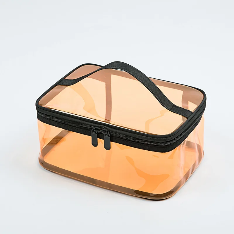 

Clear Cosmetic Bag Pvc, Transparent Pvc Cosmetic Bag With Handle, Transparent ,rose, brown ,orange