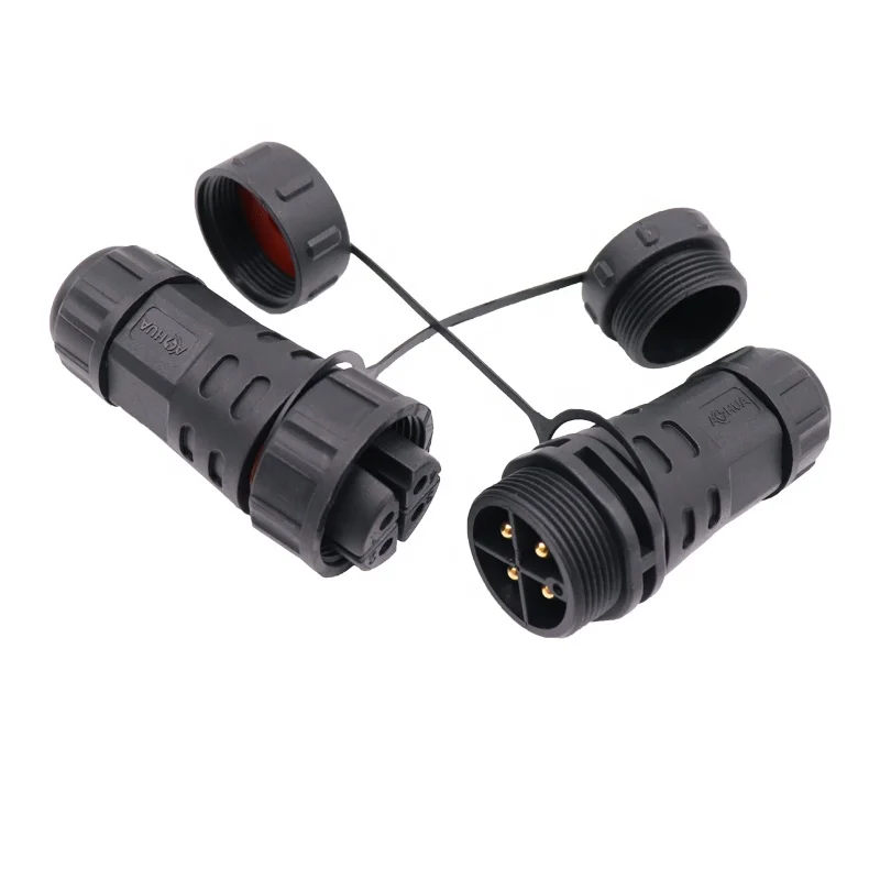 M25 male female power supply waterproof 4 pin led cable connector