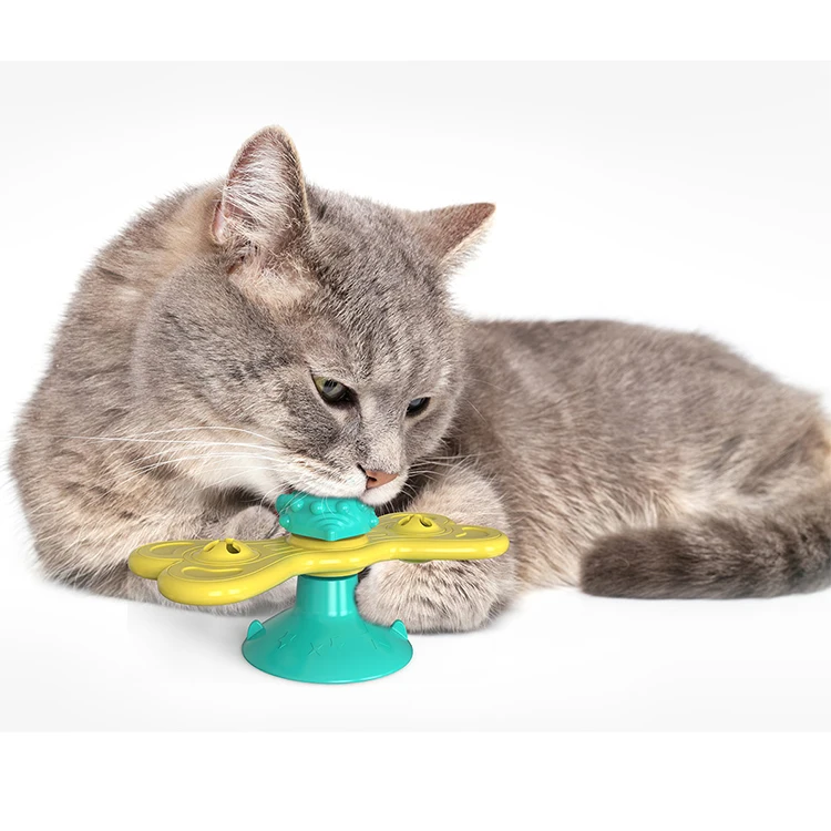 

Wholesale Interactive Sucker Rotate Butterfly Shape Catnip Toothbrush Toys For Cats