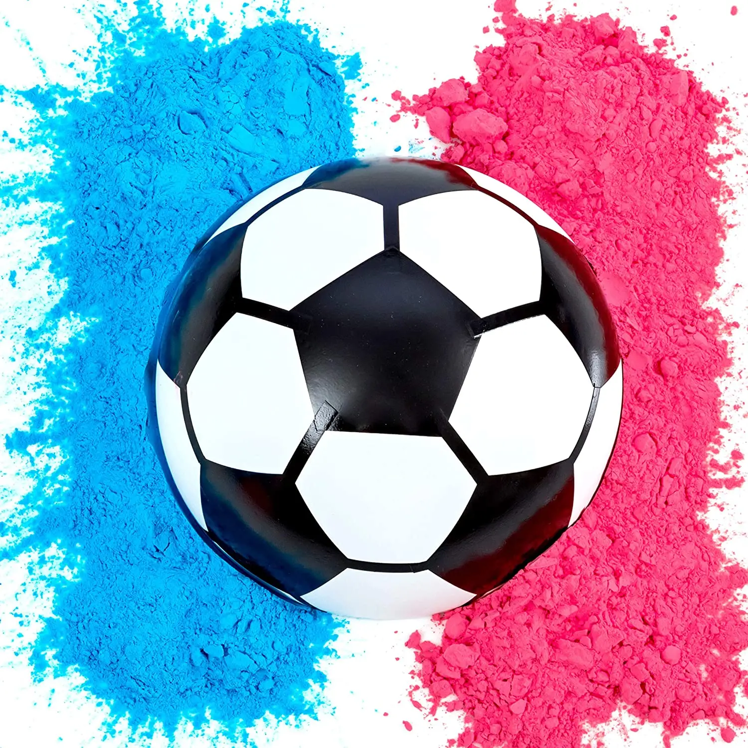 

Baby Boy Girl Gender Reveal Party Soccer Ball Football Blue and Pink Powder Kit