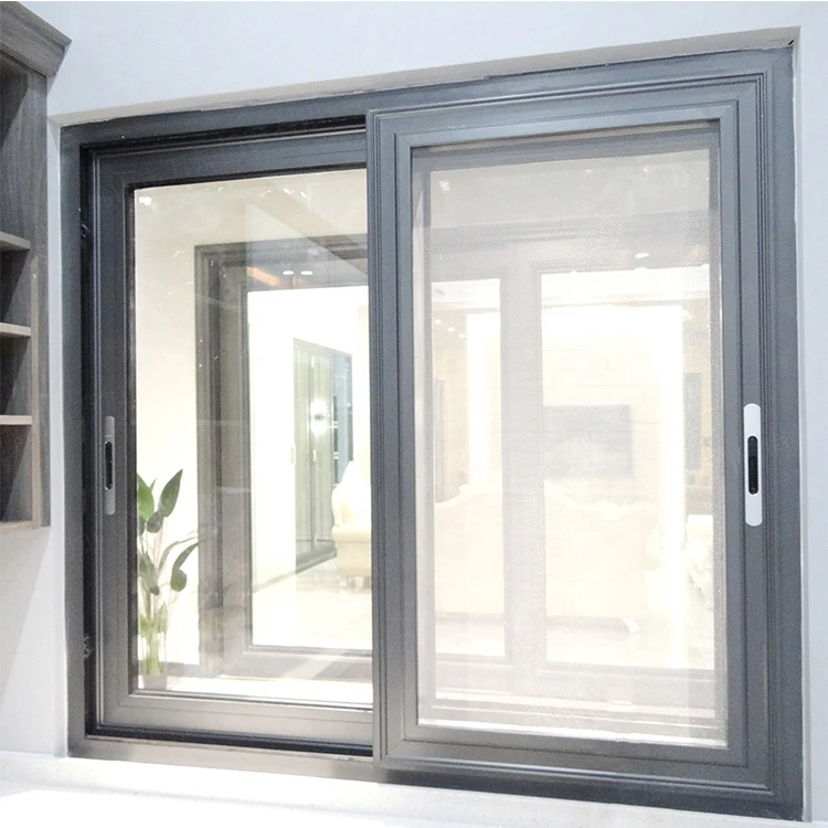 NFRC CE standard Factory power coated fire rated double tempered insulated glass Aluminum Sliding Window