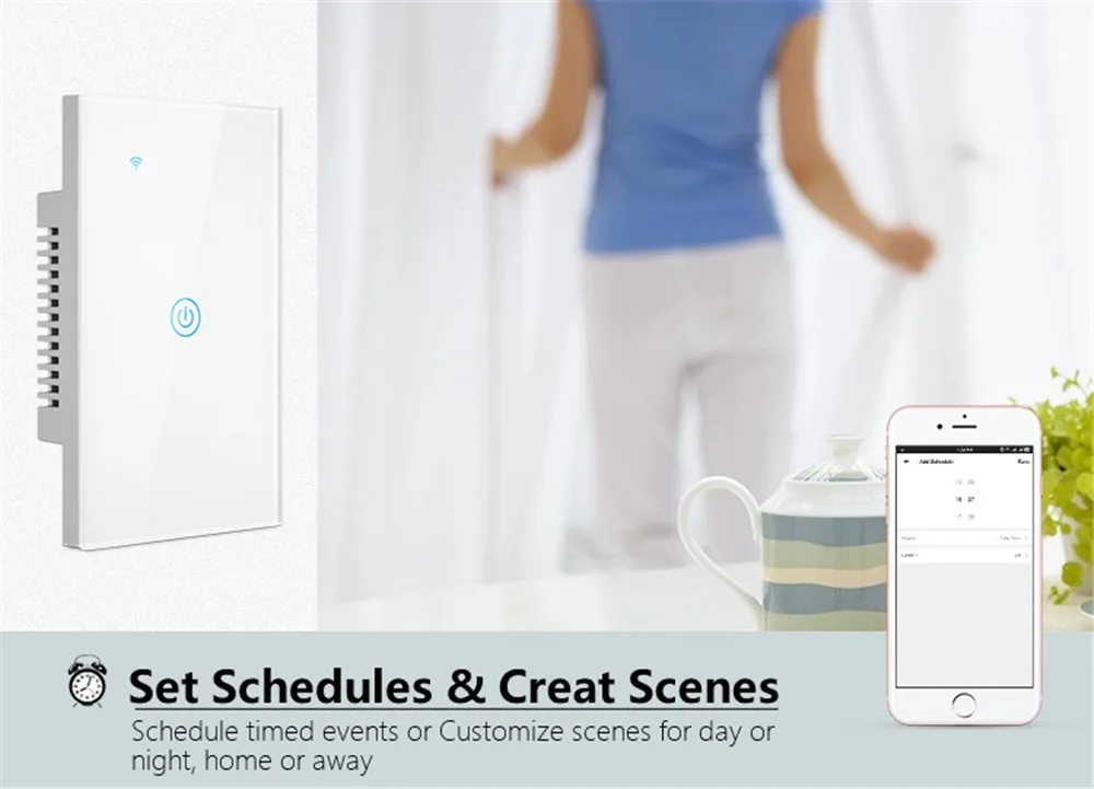 1GANG US Zigbee Switch/Smart Wireless Light Switch Zigbee Touch Switch Compatible with Alexa/GoogleHome/IFTTT - ANKUX.COM