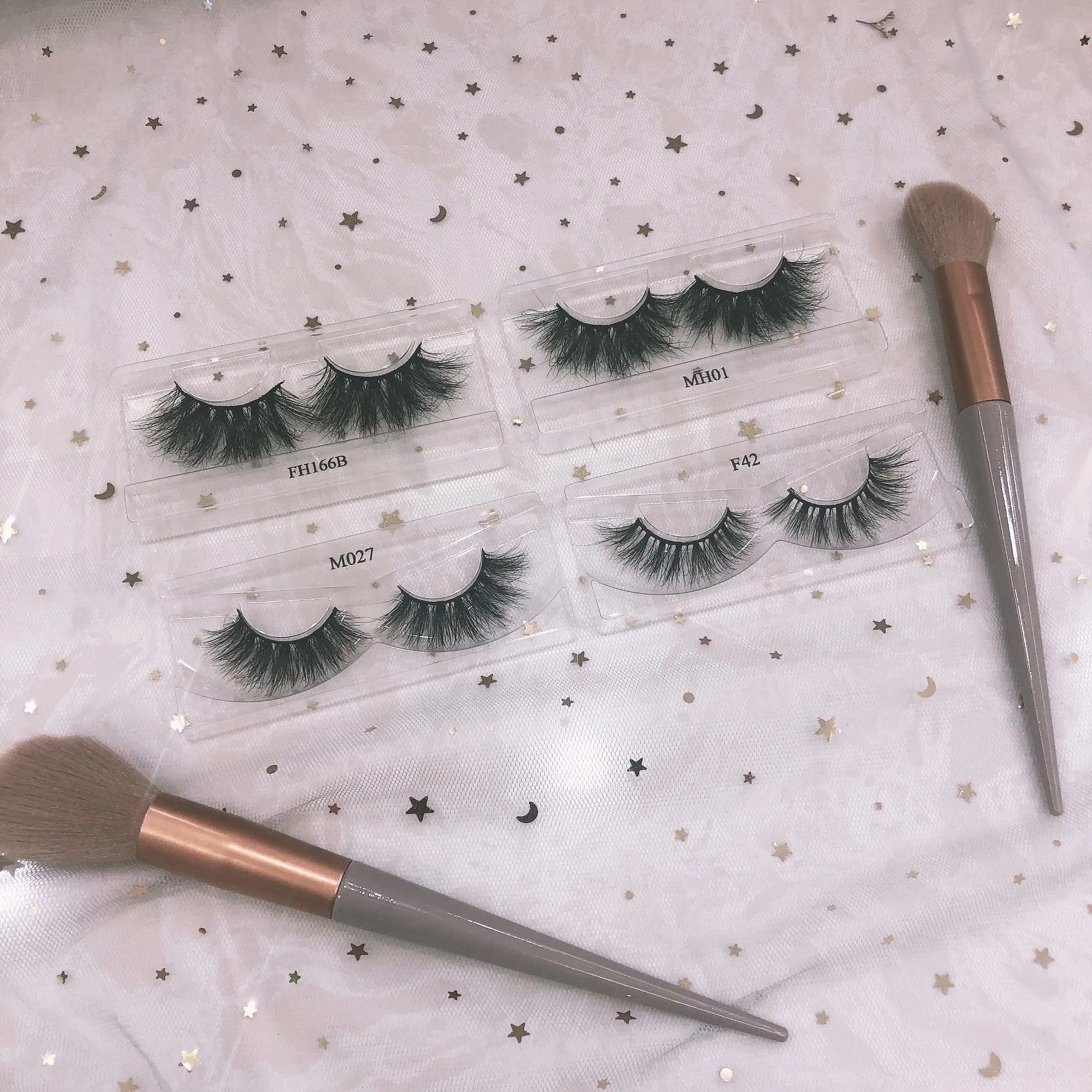 

blue custom eyelashes packaging with 25mm real mink eyelashes